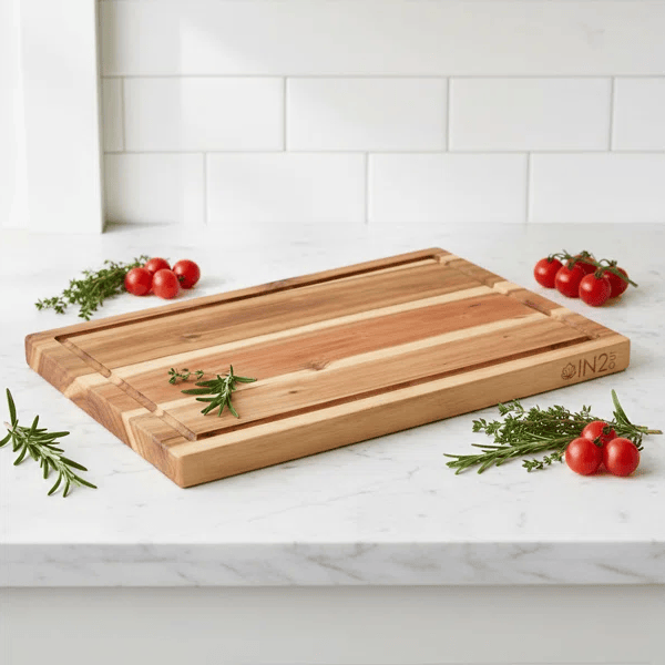 IN2OUT Premium Acacia Wood Cutting Board with Juice Groove